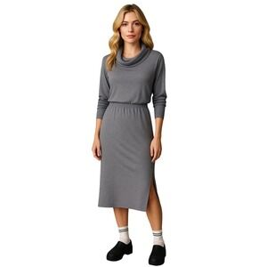 Anthropologie Daily Practice Arabella Cowl Neck Midi Sweater Dress M